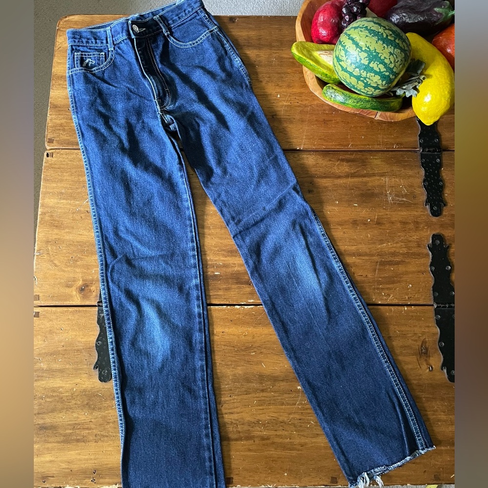Vintage 80S GIRLS 14  JORDACHE  DARK DENIM NEW WAVE JEANS Cotton USA